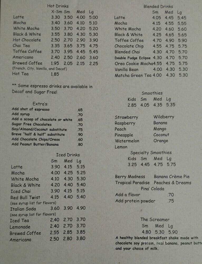 Bean Barn - Placerville, CA menu_pic