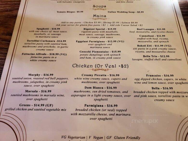 Bella Italia Ristorante - Plano, TX menu_pic