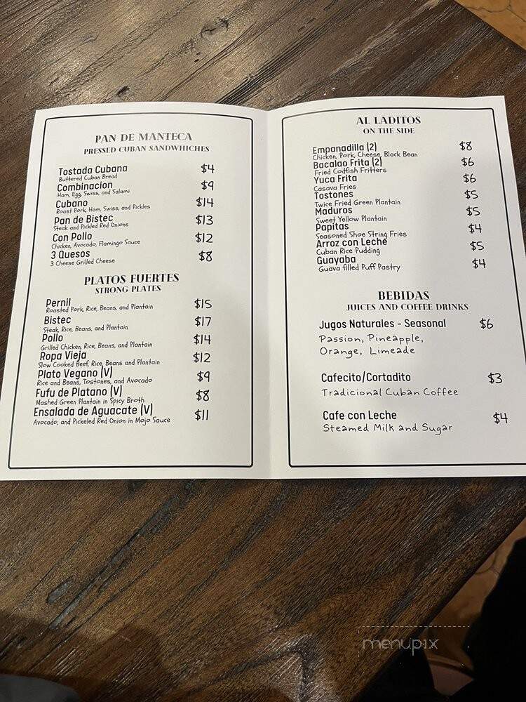 Benny's Cuban Cafe - Ridgewood, NY menu_pic