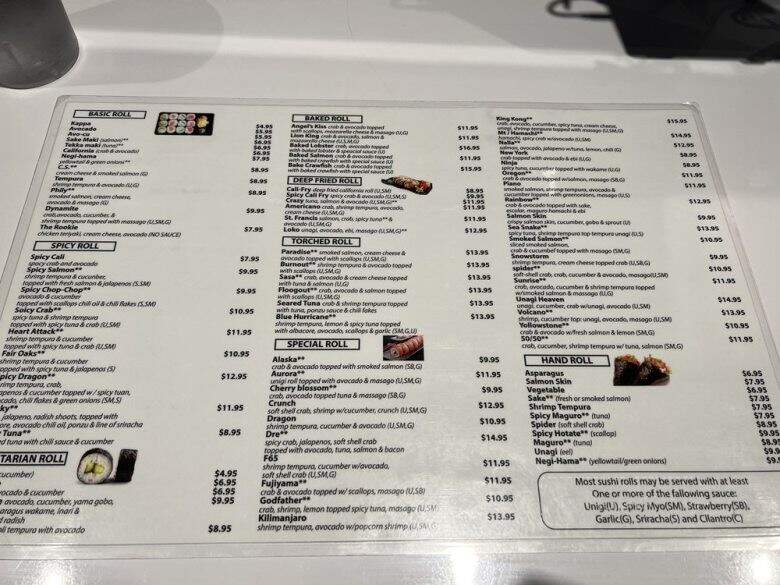 Bento Revolving Sushi - Fair Oaks, CA menu_pic