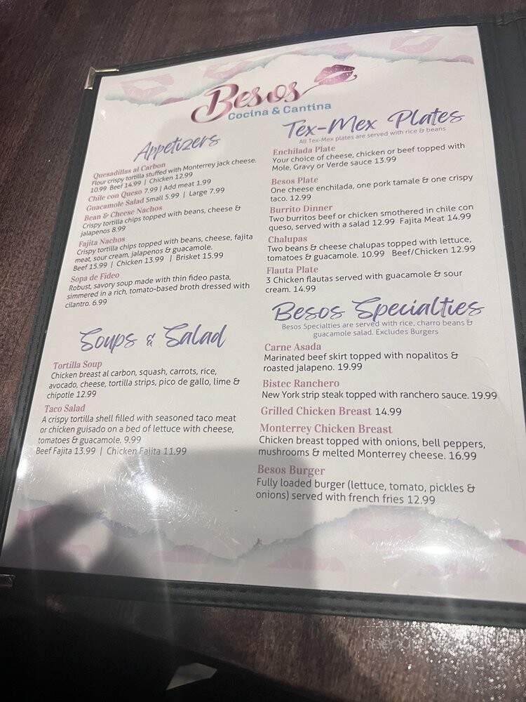 Besos Cantina & Cocina - Round Rock, TX menu_pic