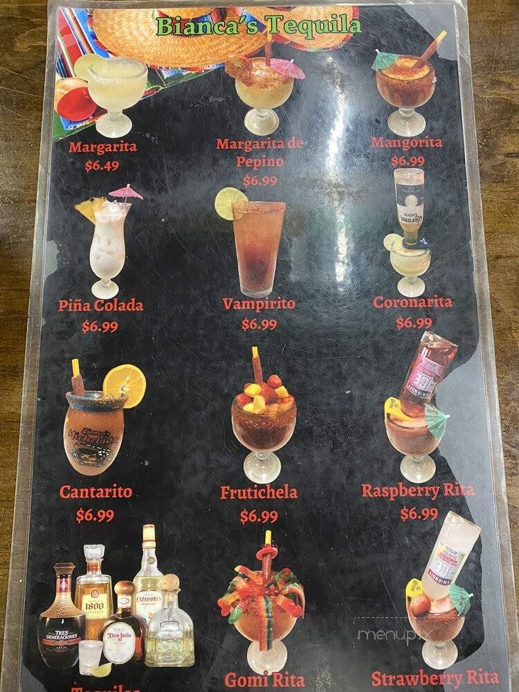 Bianca's Mexican Restaurant - Warr Acres, OK menu_pic