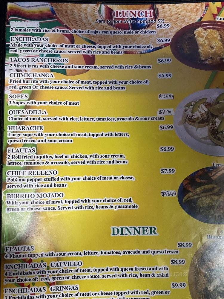 Bianca's Mexican Restaurant - Warr Acres, OK menu_pic