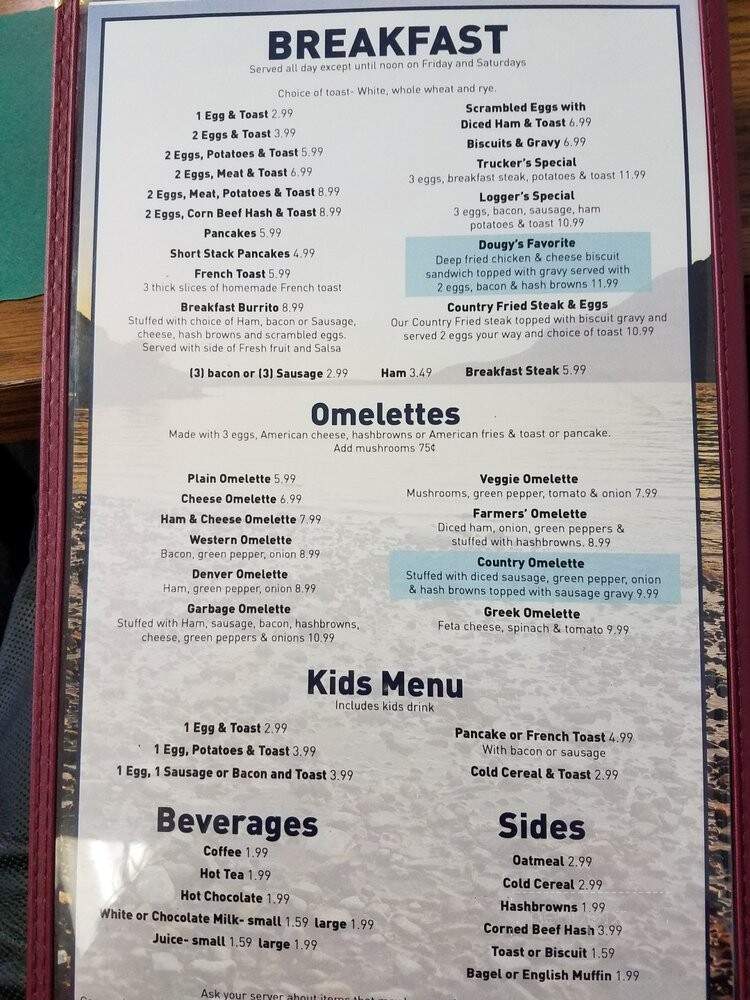 Big Bay de Noc Family Diner - Cooks, MI menu_pic