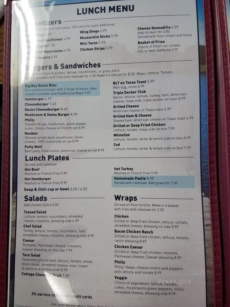 Big Bay de Noc Family Diner - Cooks, MI menu_pic