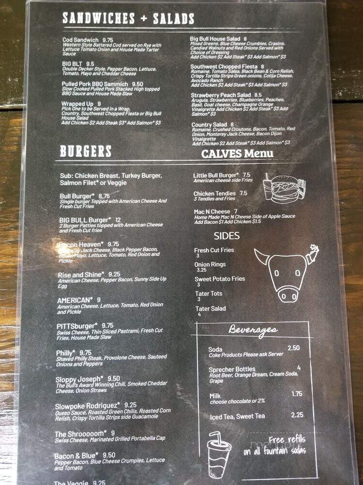 Big Bull Burger Bar - Cincinnati, OH menu_pic