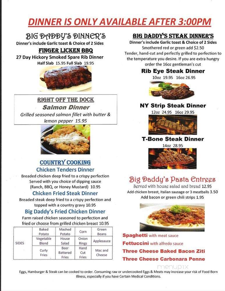 Big Daddy's - Trinidad, CO menu_pic