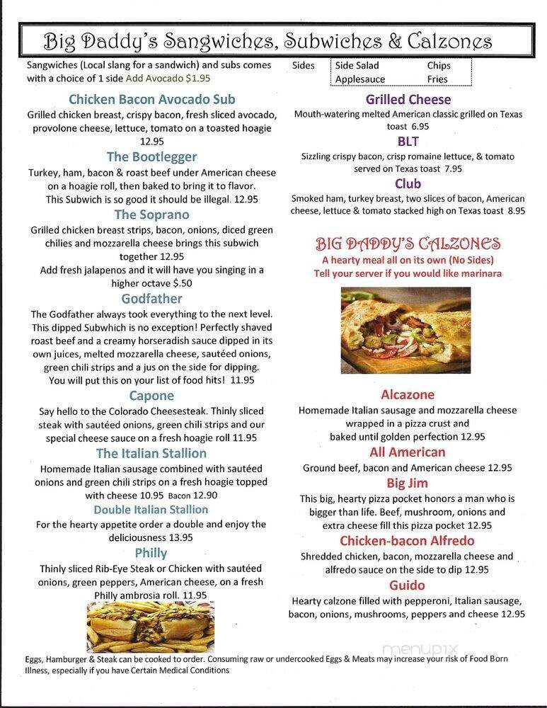 Big Daddy's - Trinidad, CO menu_pic