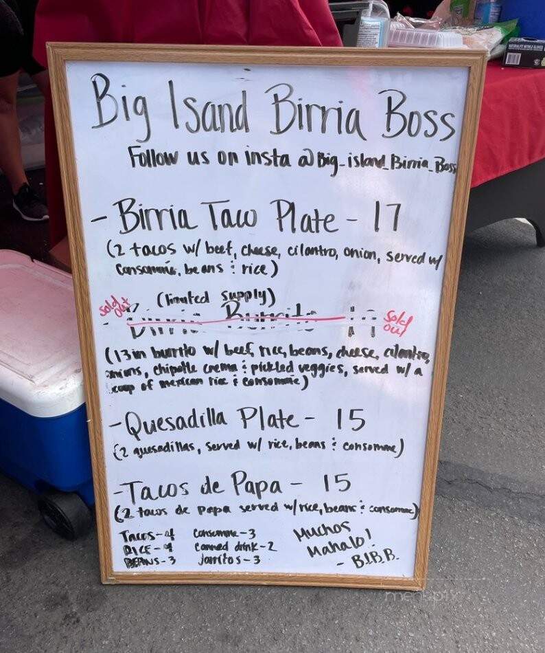 Big Island Birria Boss - Hilo, HI menu_pic