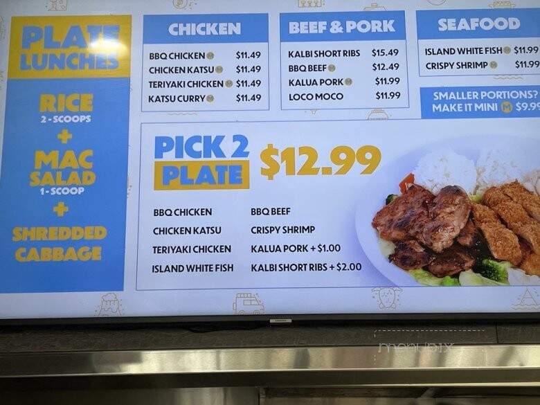 Big Island Hawaiian BBQ - Folsom, CA menu_pic