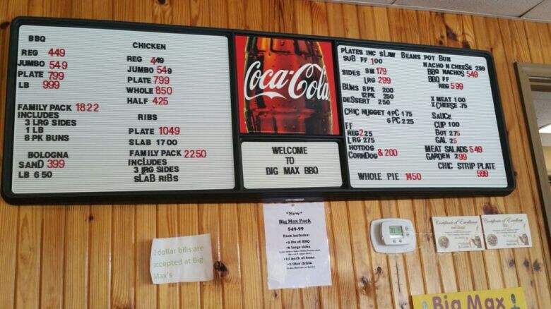 Big Max Pit Bar-B-Que - Huntingdon, TN menu_pic