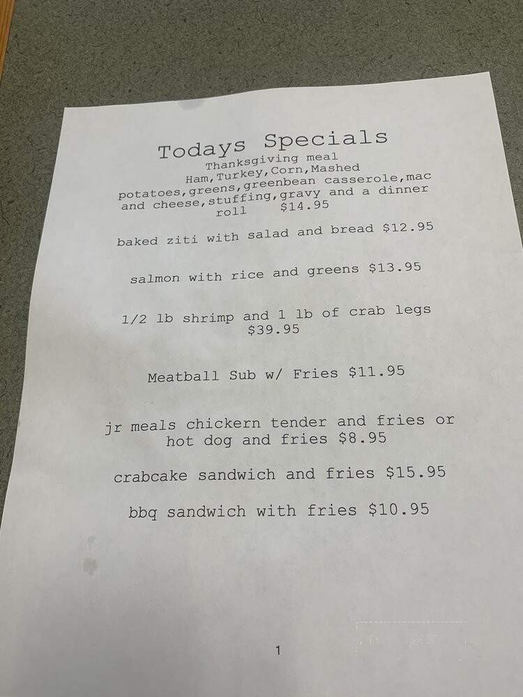 Big Mike's Seafood and Eatery - Callao, VA menu_pic