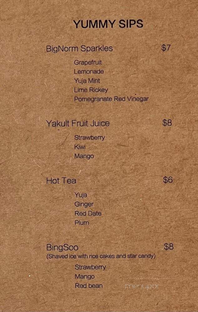 BigNorm - Brooklyn, NY menu_pic