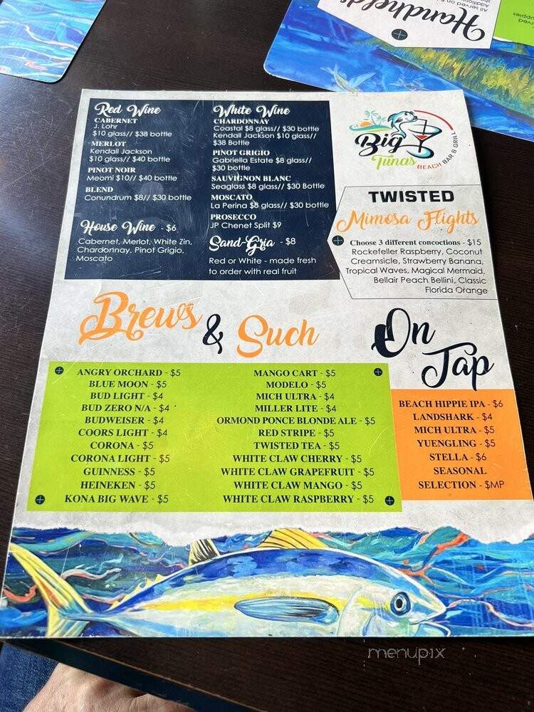 Big Tunas Beach Bar & Grill - Daytona Beach, FL menu_pic
