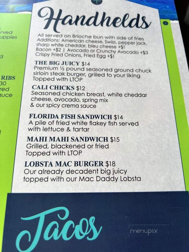 Big Tunas Beach Bar & Grill - Daytona Beach, FL menu_pic