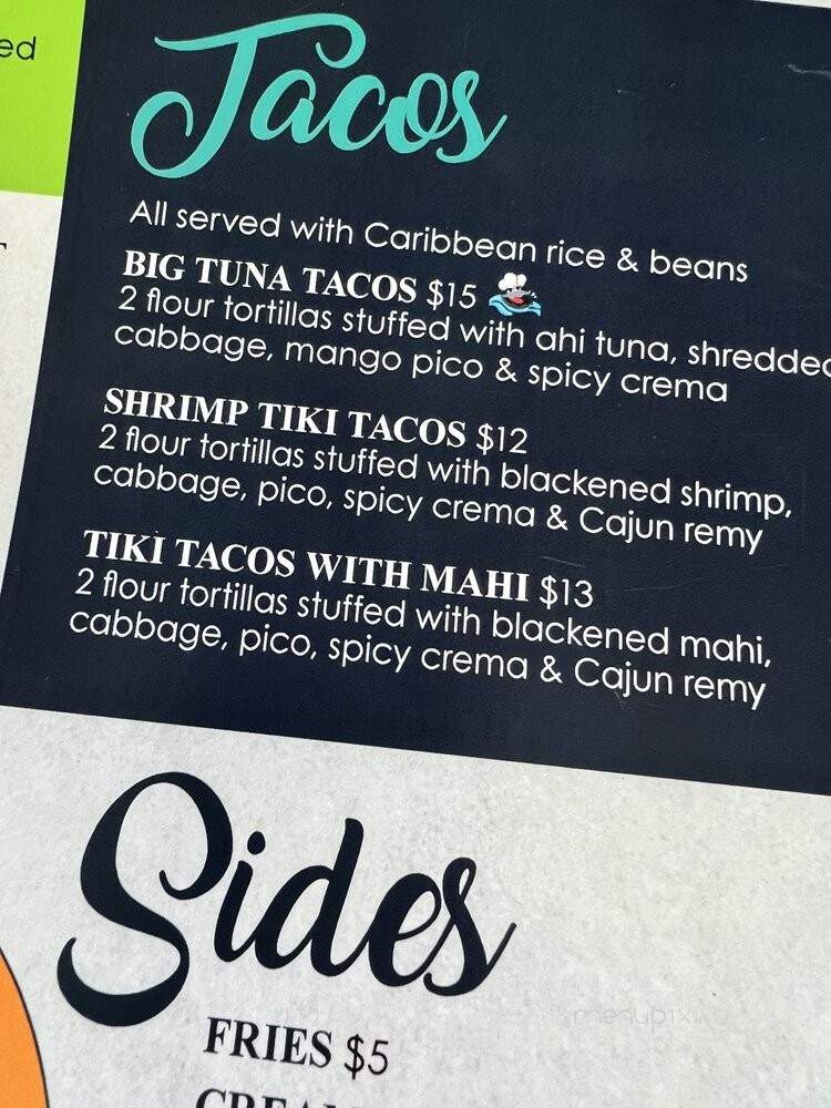 Big Tunas Beach Bar & Grill - Daytona Beach, FL menu_pic