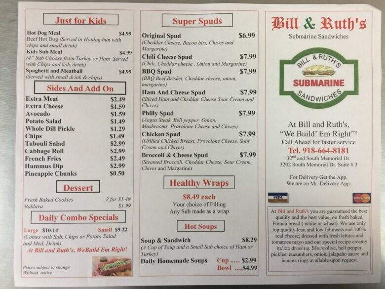 Bill & Ruth's Subs & Salads - Tulsa, OK