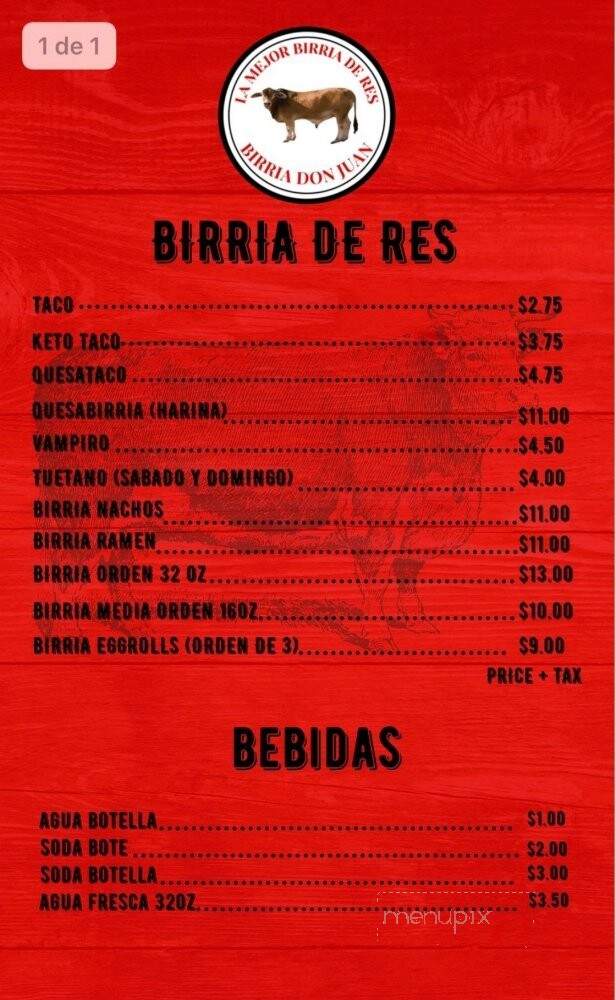 Birria Don Juan - Chula Vista, CA menu_pic