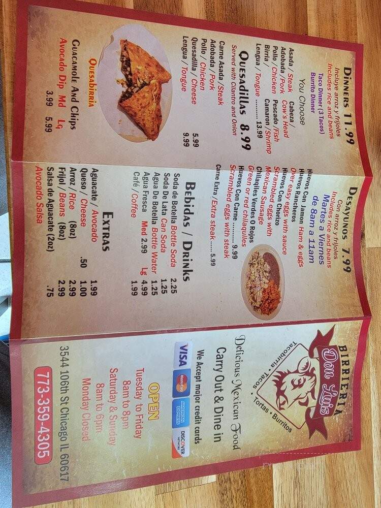 Birrieria Don Luis - Chicago, IL menu_pic