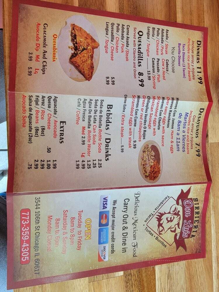 Birrieria Don Luis - Chicago, IL menu_pic