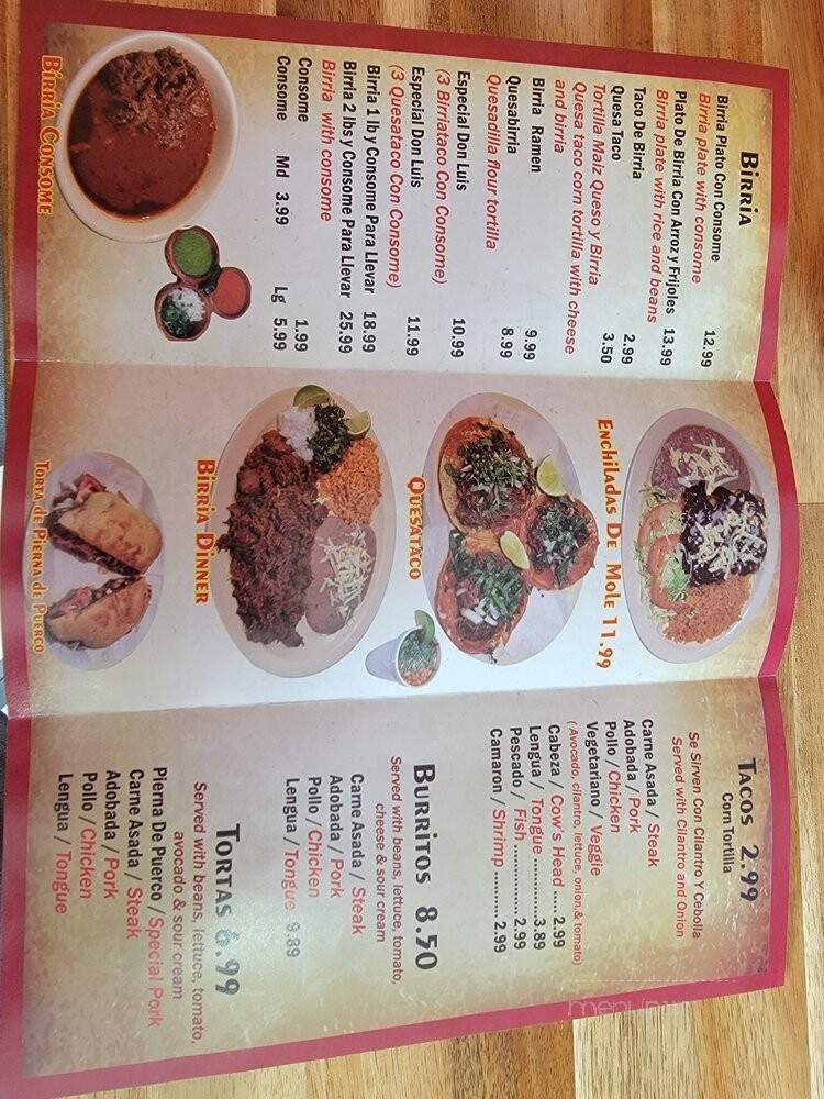 Birrieria Don Luis - Chicago, IL menu_pic