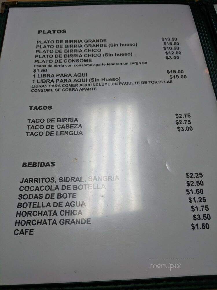Birrieria Estilo Jalisco - Chicago, IL menu_pic
