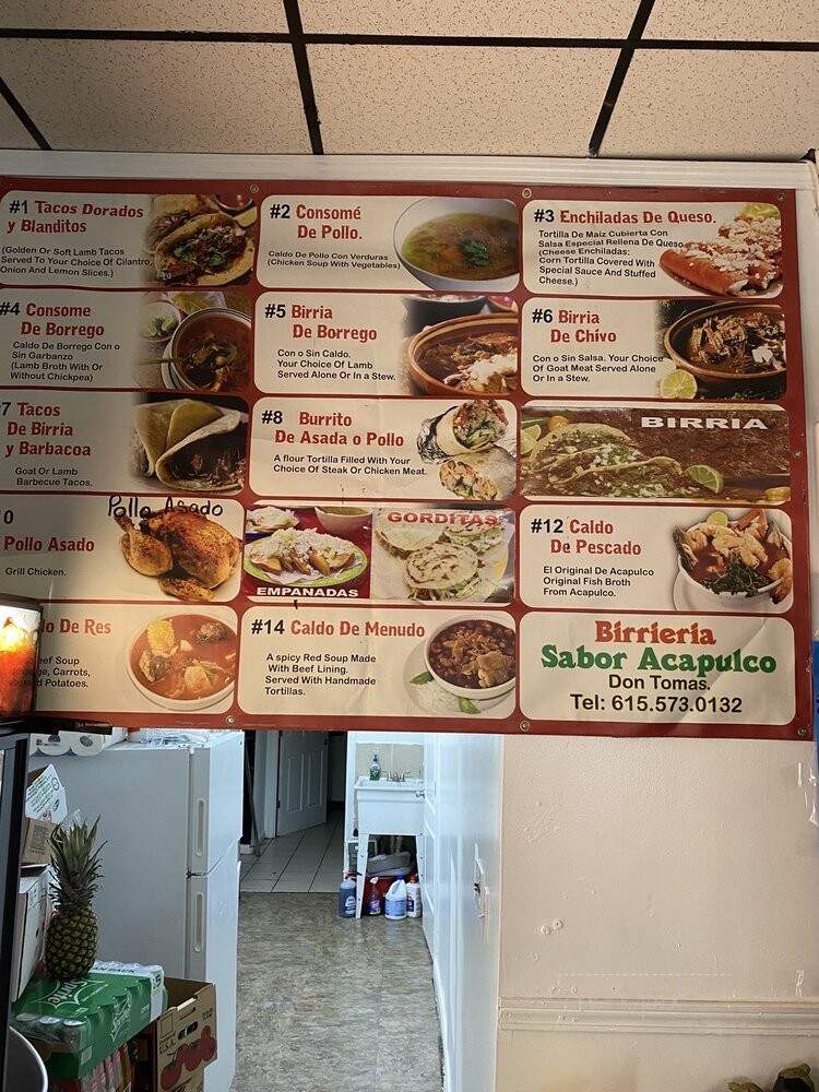 Birrieria Sabor Acapulco - Antioch, TN menu_pic