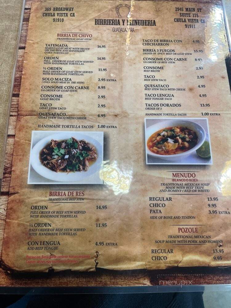 Don Jose Mexican Amer Restaurant - Chula Vista, CA menu_pic