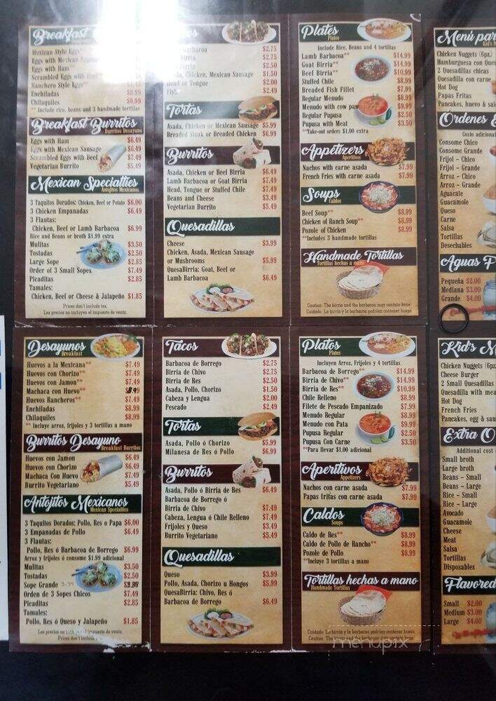 Birrieria Y Panaderia El Sol de Jalisco - San Bernardino, CA menu_pic