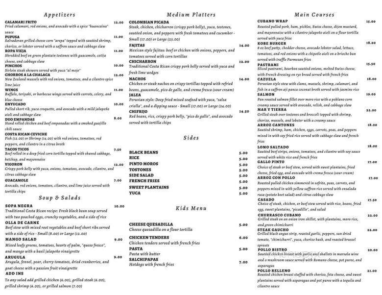 Bistro 83 Latin Fusion - Norwalk, CT menu_pic