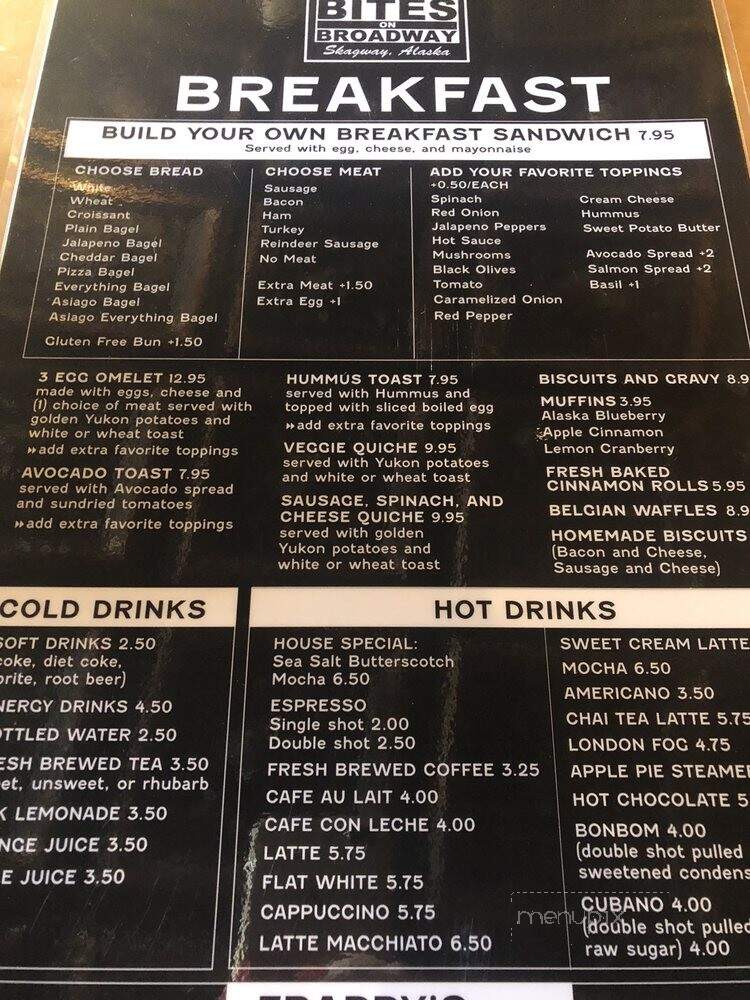 Bites on Broadway - Skagway, AK menu_pic