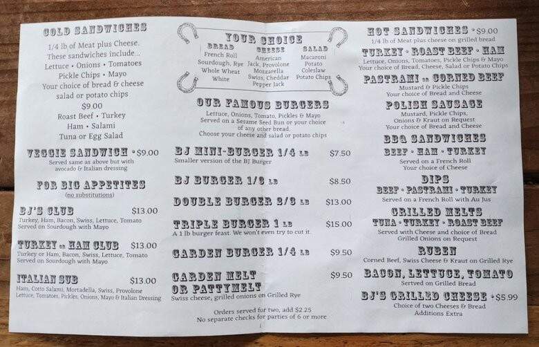 B J's - Big Bear City, CA menu_pic