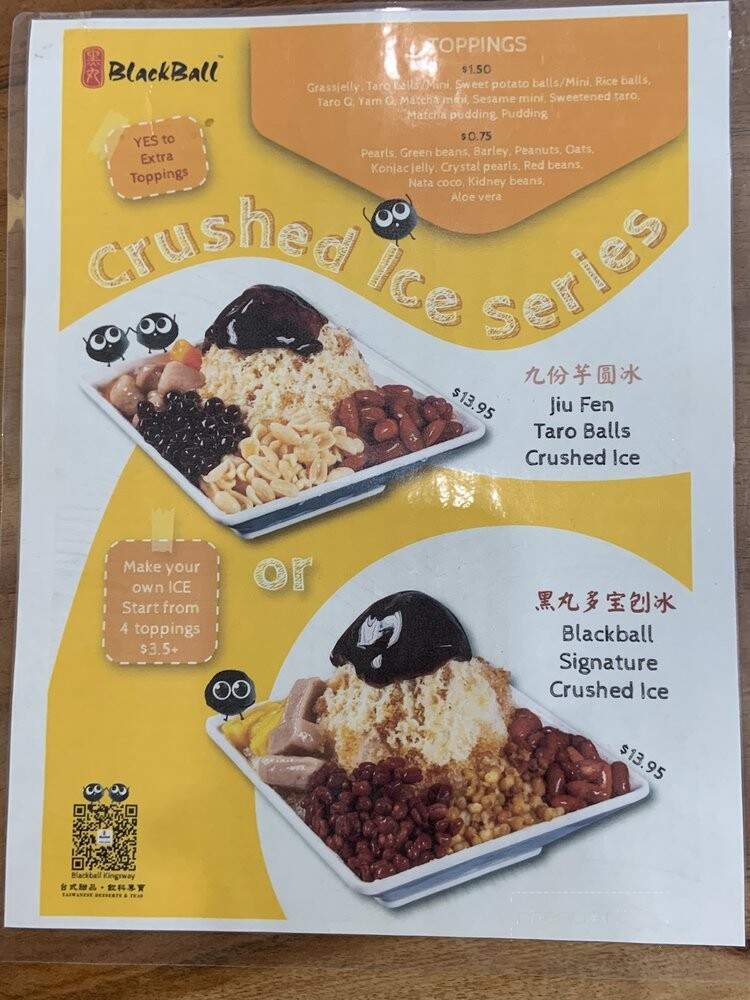 Blackball Taiwanese Dessert - Vancouver, BC menu_pic