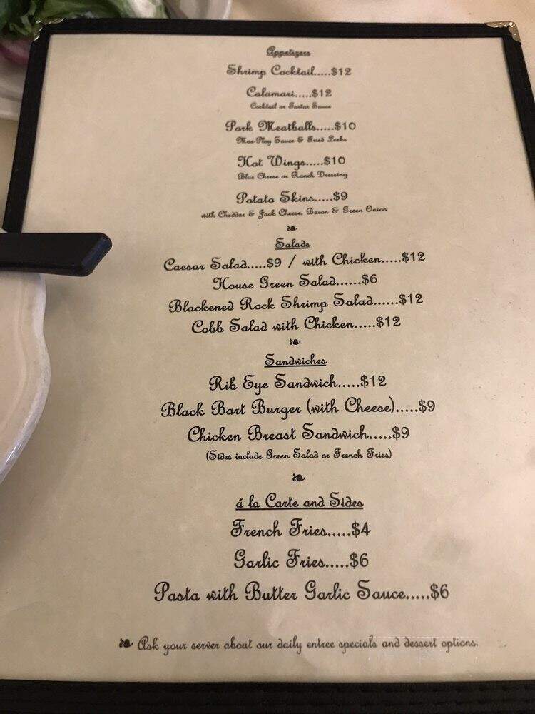 Black Bart Inn & Motel - San Andreas, CA menu_pic