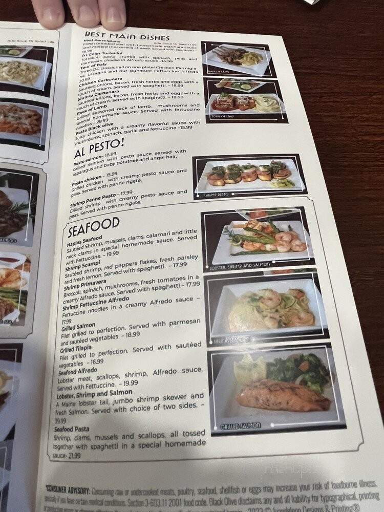 Black Olive Italian Restaurant - Mount Washington, KY menu_pic