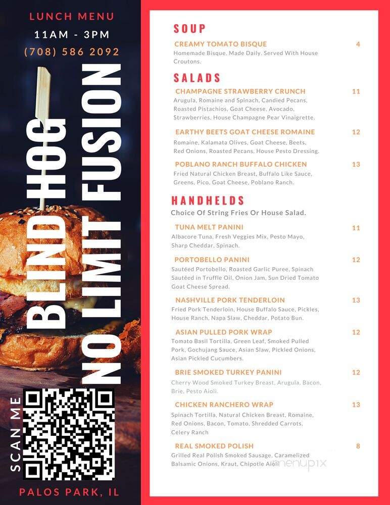Blind Hog - Palos Park, IL menu_pic