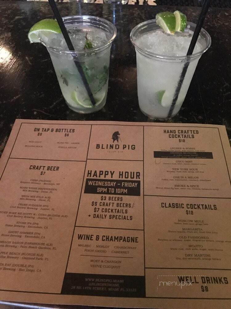 Blind Pig Miami - Miami, FL menu_pic