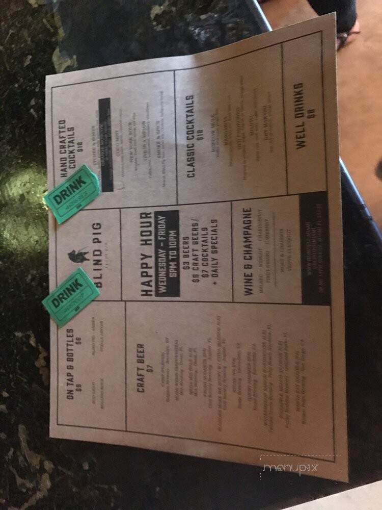 Blind Pig Miami - Miami, FL menu_pic