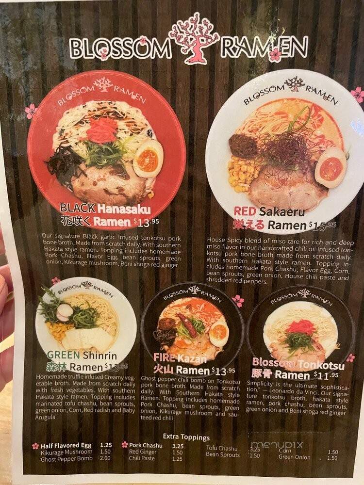 Blossom Ramen - El Segundo, CA menu_pic