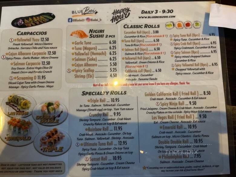 Bluebei Sushi & Grill - Las Vegas, NV menu_pic