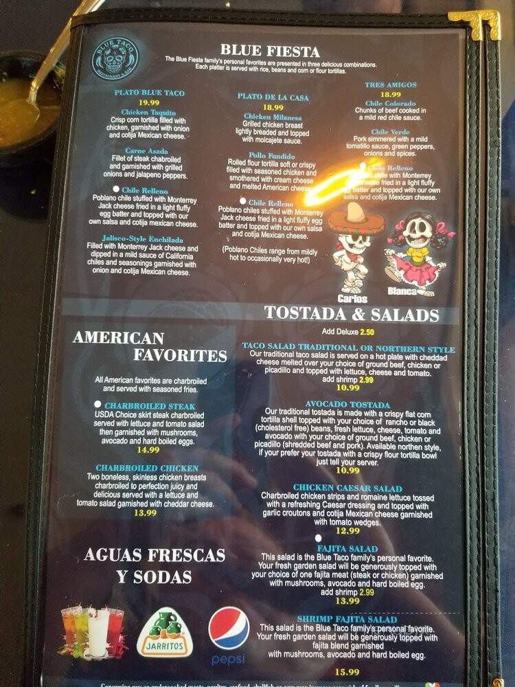 Blue Taco Restaurant and Bar - Mount Vernon, WA menu_pic