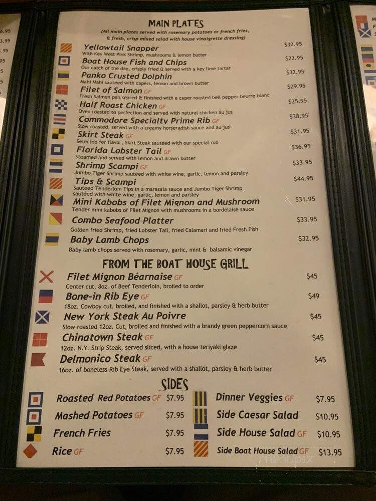 Boat House Bar & Grill - Key West, FL menu_pic