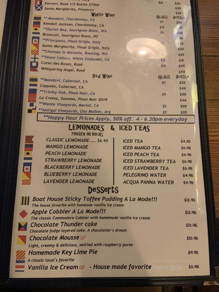 Boat House Bar & Grill - Key West, FL menu_pic