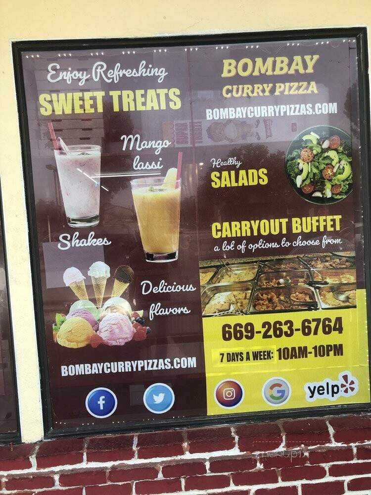Bombay Curry Pizza - San Jose, CA menu_pic