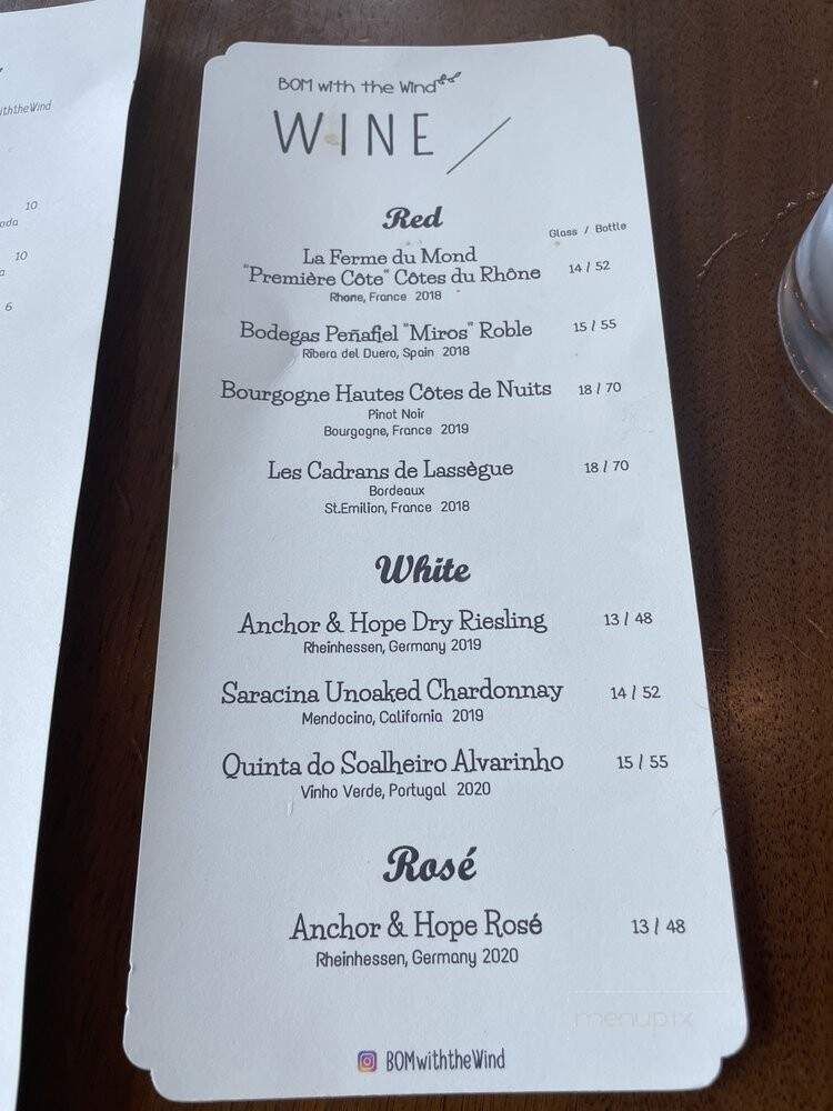BOM with the Wind - Brooklyn, NY menu_pic