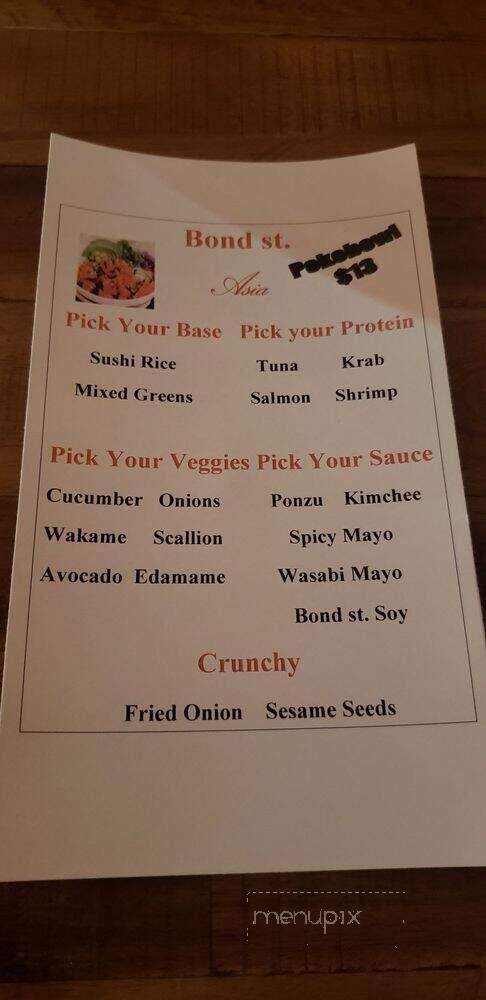 Bond St. Asia Kitchen - Miami, FL menu_pic