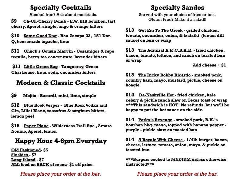 Boogie Knight's - Danville, KY menu_pic