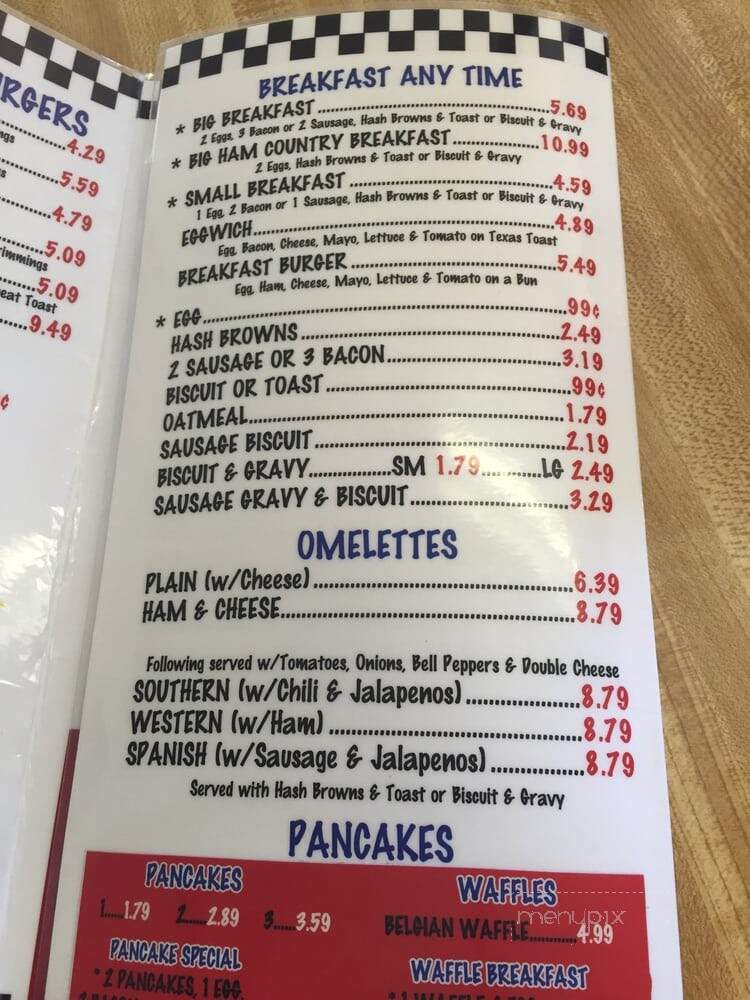 Boom A Rang Eastside Diner - Shawnee, OK menu_pic
