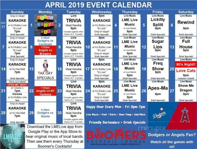 Boomer's - Long Beach, CA menu_pic