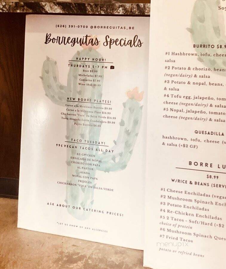Borreguitas BarExpress - Pomona, CA menu_pic